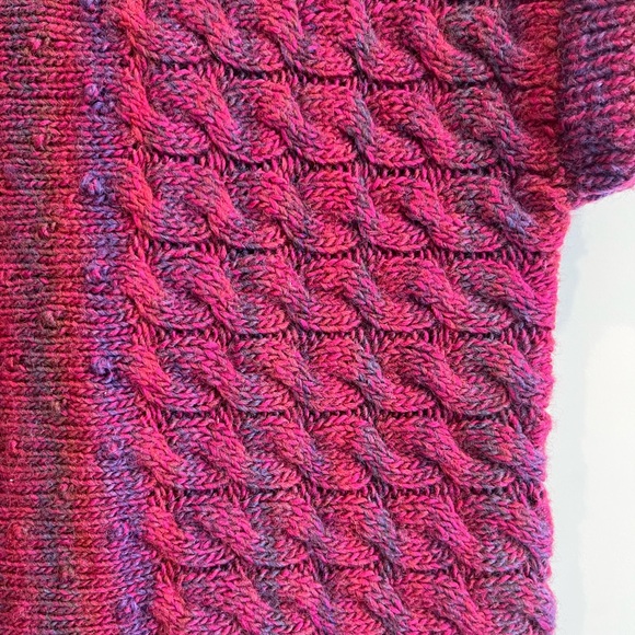 Handmade Crochet/Knit Dual Pattern Multi Color Short Sleeve Sweater‎ - Picture 3 of 6